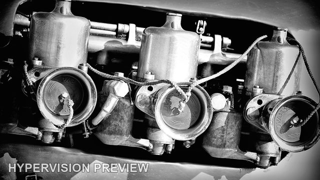 Three Boat Engine Air Intakes - Black and White