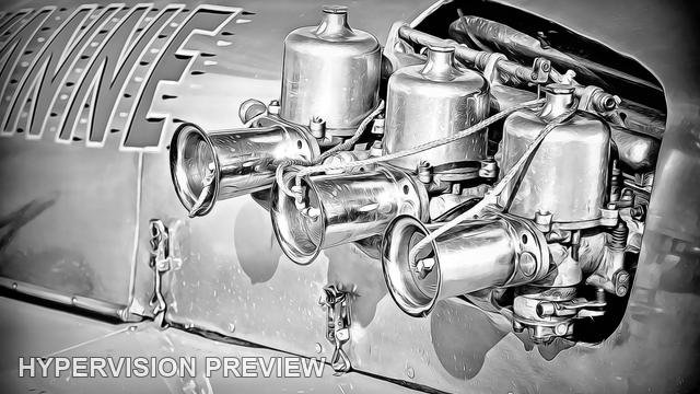 Chrome Intake Trumpets on a Boat Engine - Black and White Detail Treatment