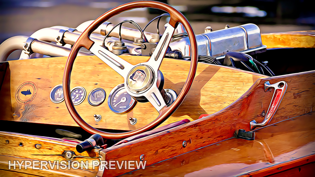 Timber Boat Cockpit and Steering Wheel - Colour Detail Treatment