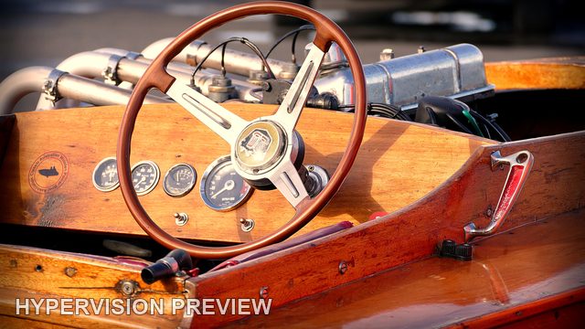 Timber Boat Cockpit and Steering Wheel - Colour